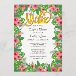 Tropischer Hibiskus Luau Couple's Dusche Einladung