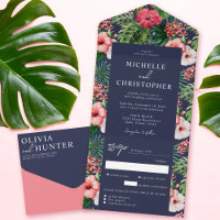 Tropischer Hibiskus Modernes Hochzeitseefeld