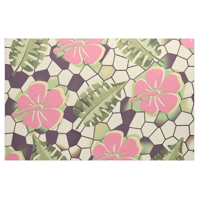 Tropischer Hibiskus Muster - PINK Stoff (Yard (91,4 cm))