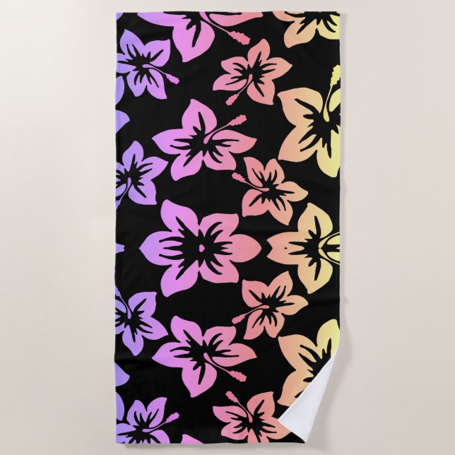 Tropischer Hibiskus | Ombre Beach Handtuch (Vorderseite)