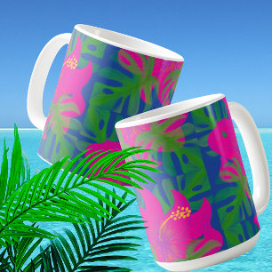 Tropischer Hibiskus Philodendron Tropical  Kaffeetasse