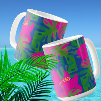 Tropischer Hibiskus Philodendron Tropical  Kaffeetasse