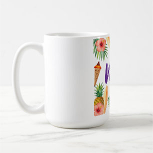 Tropischer Hibiskus Rahmen Aloha Stimmung Kaffeetasse