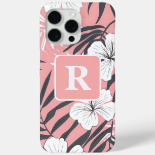 Tropischer Hibiskus Rosa personalisiert Monogramm Case-Mate iPhone Hülle