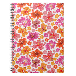 Tropischer Hibiskus - rosa und orange Notizblock