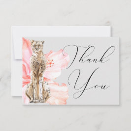 Tropischer Hibiskus Safari Leopard Dankeskarte