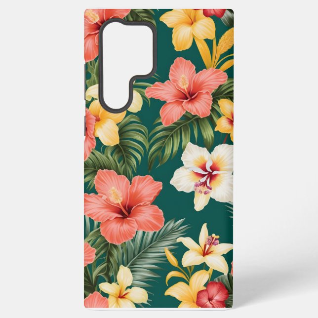 Tropischer Hibiskus Samsung S22 Ultra-Case Samsung Galaxy Hülle (Rückseite)