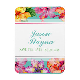 Tropischer Hibiskus Save the Date Magnet