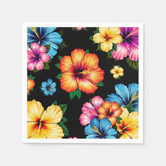 Tropischer Hibiskus Serviette (Vorderseite)