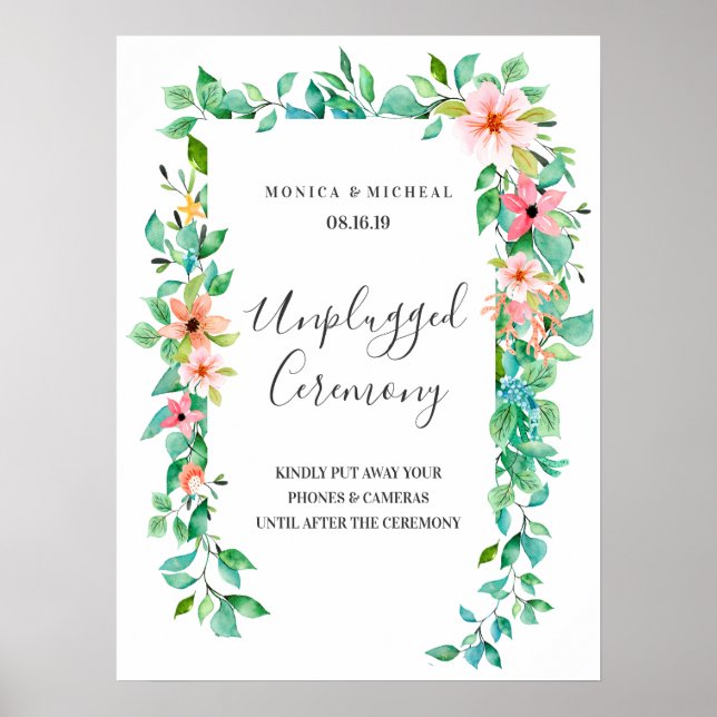 Tropischer Hibiskus - Unplugged Wedding Ceremony S Poster (Vorne)