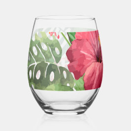 Tropischer Hibiskus Weinglas Ohne Stiel