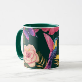 Tropischer Himmel: Tasse zur Blumen- und Vogelgest