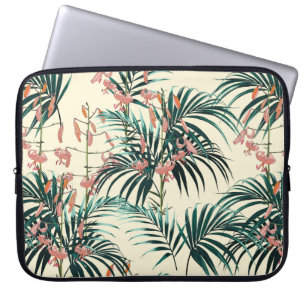 Tropischer Hintergrund mit Dschungel-Pflanze. Naht Laptopschutzhülle