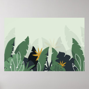 Tropischer Hintergrund mit Dschungel-Pflanze. Palm Poster