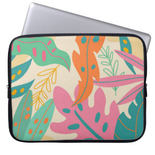 Tropischer Hintergrund mit Dschungelpflanzen. Palm Laptopschutzhülle
