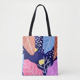 Tropischer Hintergrund mit Dschungelpflanzen. Palm Tasche