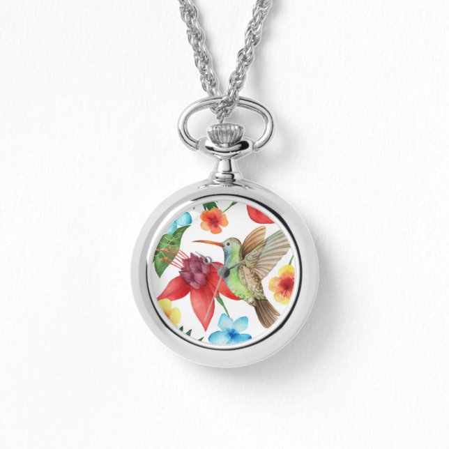 Tropischer Hummingvogel Armbanduhr (Vorderseite)