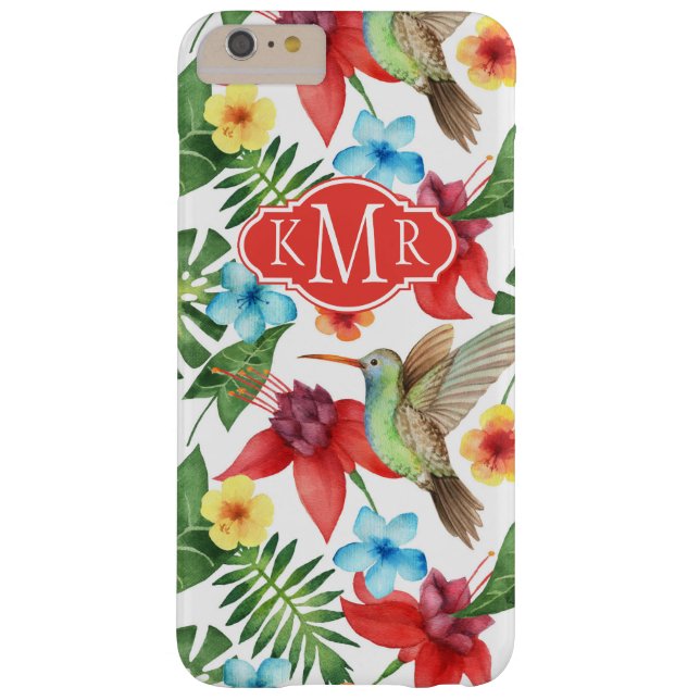 Tropischer Hummingvogel| Monogramm Case-Mate iPhone Hülle (Rückseite)