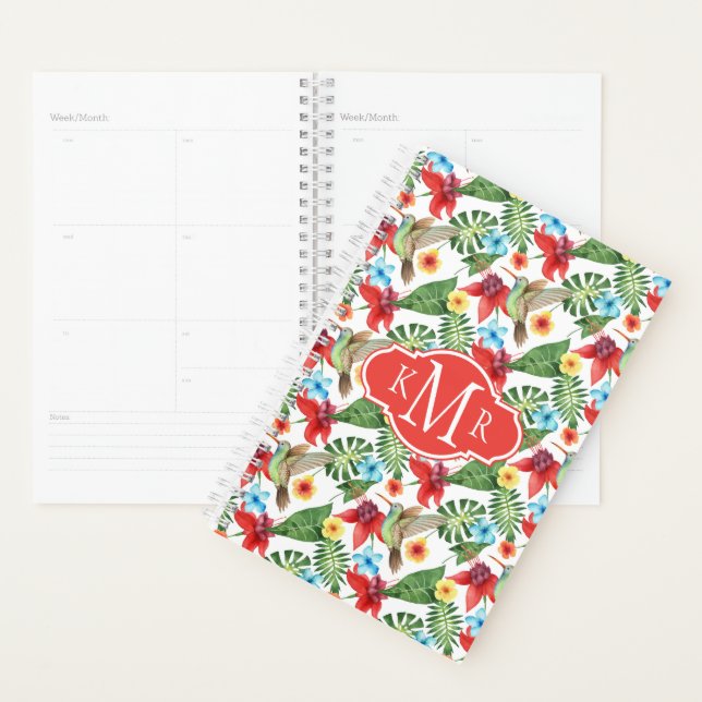 Tropischer Hummingvogel | Monogramm Planer (Anzeige)