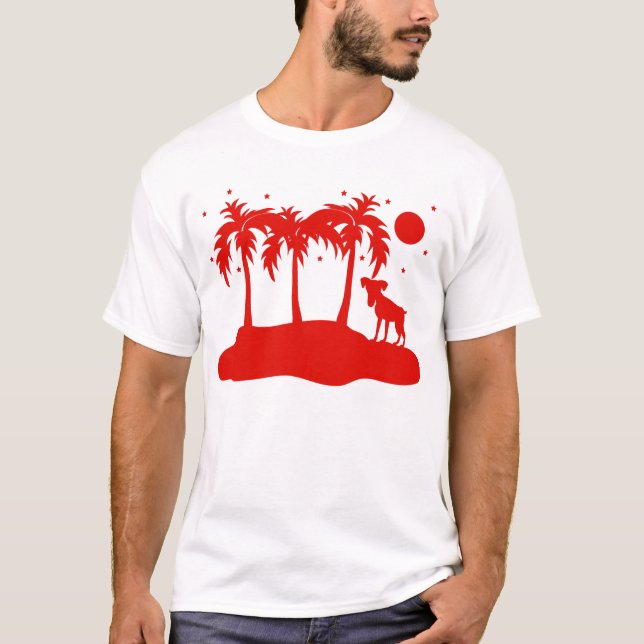 Tropischer Hund T-Shirt (Vorderseite)