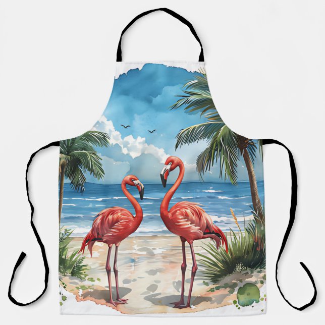 Tropischer Insel Flamingo Schürze (Vorderseite)