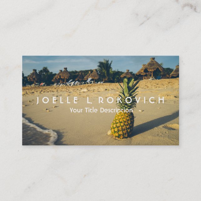 Tropischer Insel-Strand-Ananas-Reise-Tourismus Visitenkarte (Vorderseite)