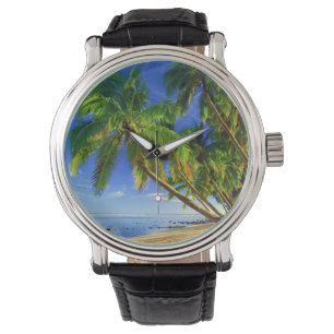 Tropischer Insel-Strand Kokosnuss-Palme-Sandys Armbanduhr