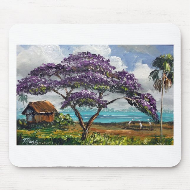 Tropischer Jacaranda Mousepad (Vorne)