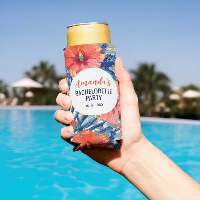 Tropischer Junggeselinnen-Abschied Sommermuster Bl Selters Dosenkühler (In Situ Pool)