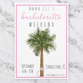 Tropischer Junggeselinnen-Abschied Wochenendring Einladung