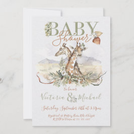 Tropischer Jungle Giraffe Kinderdusche Einladungen