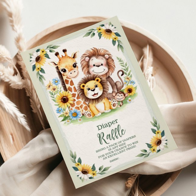 Tropischer Jungle Safari Raffle Diapper Begleitkarte (Von Creator hochgeladen)