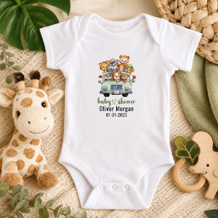 Tropischer Jungle Safari Tiere Kinderdusche Baby Strampler
