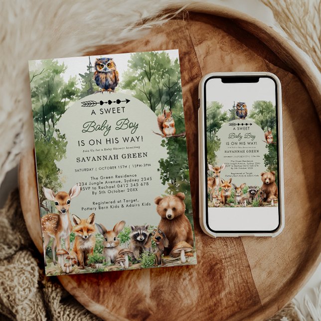 Tropischer Jungle Safari Tiere Kinderdusche Einladung (Von Creator hochgeladen)