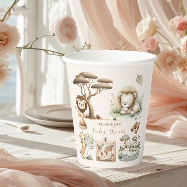 Tropischer Jungle Safari Tiere Kinderdusche Pappbecher (Von Creator hochgeladen)