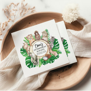 Tropischer Jungle Safari Tiere Kinderdusche Serviette