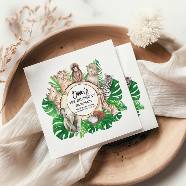 Tropischer Jungle Safari Tiere Kinderdusche Serviette (Von Creator hochgeladen)