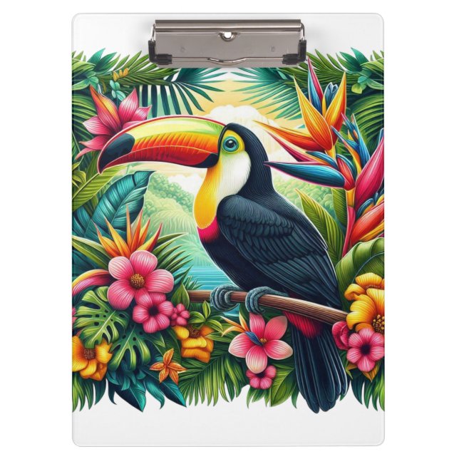 Tropischer/Jungle-Tukan-Vogel Klemmbrett (Vorderseite)