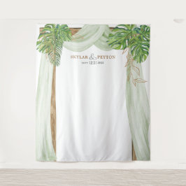 Tropischer Jungle Wedding Backdrop Foto Stand Wandteppich