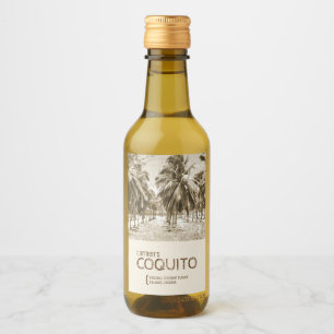 Tropischer Kokospalmenbaum für Coquito Weinkarte Weinetikett