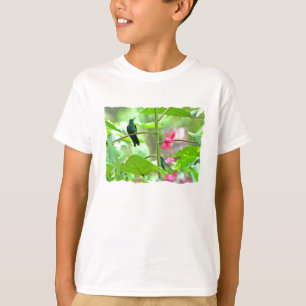 Tropischer Kolibri und Blumen T-Shirt