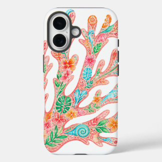 Tropischer Korallenriff-Blumen-Handyhülle iPhone 16 Hülle