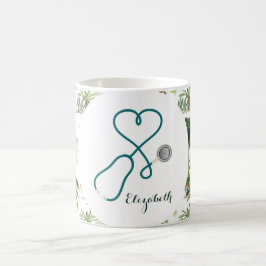 Tropischer Krankenpfleger Mediziner Mit Monogramm Kaffeetasse