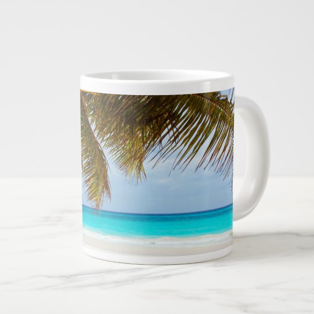 Tropischer Kühlstrand Jumbo-Tasse (Vorderseite Rechts)