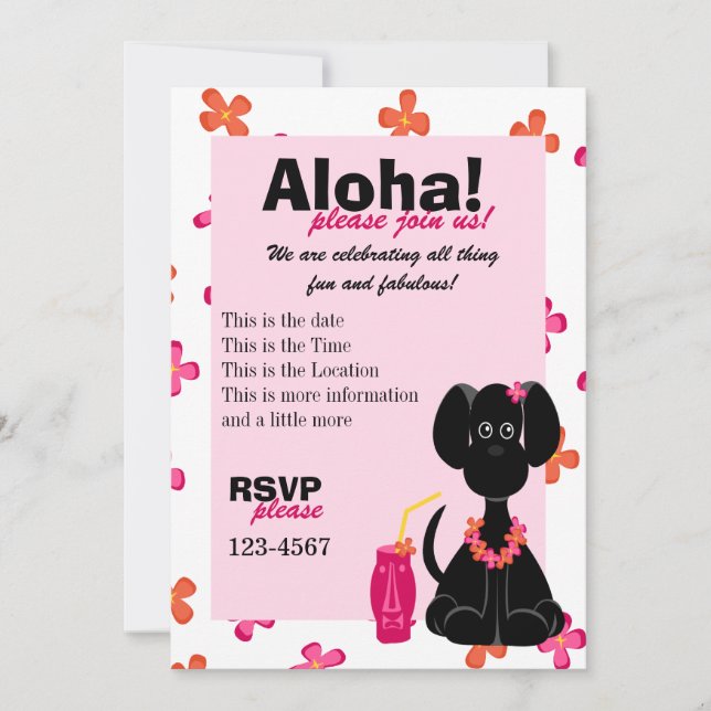 Tropischer Labrador Einladung (Vorderseite)