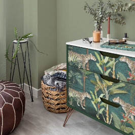 Tropischer Leopard-Dschungel Aquamarin Blue Decoup Seidenpapier