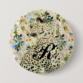 Tropischer Leopardenprint Button