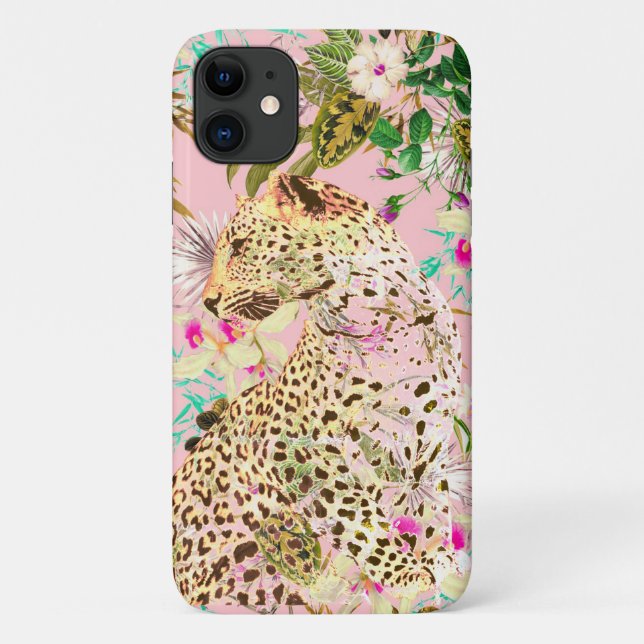 Tropischer Leopardenprint Case-Mate iPhone Hülle (Rückseite)