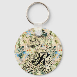 Tropischer Leopardenprint Schlüsselanhänger