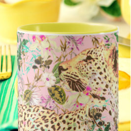 Tropischer Leopardenprint Tasse